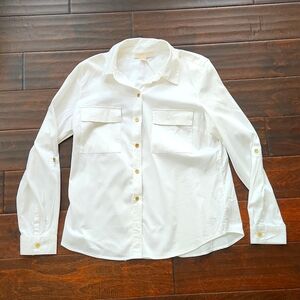 Michael Kors white button front shirt